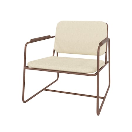Manhattan Comfort Whythe Low Accent Chair 2.0 in Natural Linen & Corten AC-5PZ-205